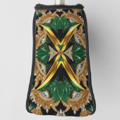 Golf Putter Hoesje met Jamaicaanse kleuren Design Golfheadcover (Draai 90)