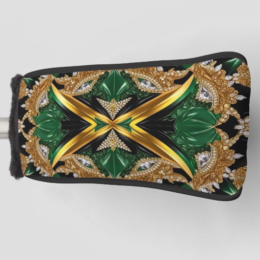 Golf Putter Hoesje met Jamaicaanse kleuren Design Golfheadcover (Voorkant)