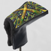 Golf Putter Hoesje met Jamaicaanse kleuren Design Golfheadcover (3/4 voorkant)