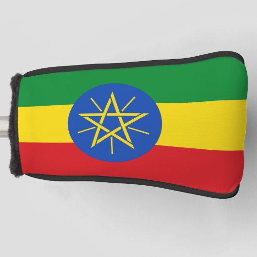 Golf Putter Hoesje met vlag van Ethiopië Golfheadcover (Voorkant)