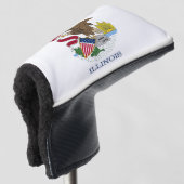 Golf Putter Hoesje met vlag van Illinois, Verenigd Golfheadcover (3/4 voorkant)