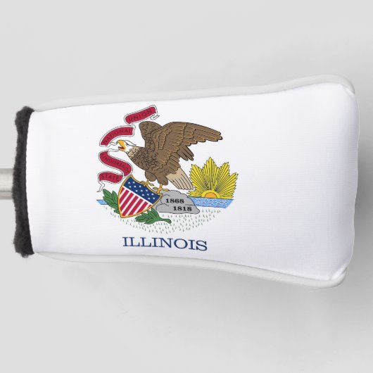 Golf Putter Hoesje met vlag van Illinois, Verenigd Golfheadcover (Voorkant)