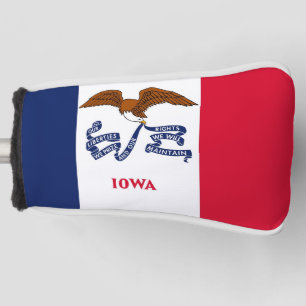 Golf Putter Hoesje met vlag van Iowa, VS Golfheadcover