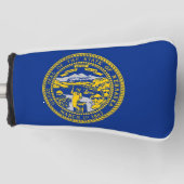 Golf Putter Hoesje met vlag van Nebraska, Verenigd Golfheadcover (Voorkant)