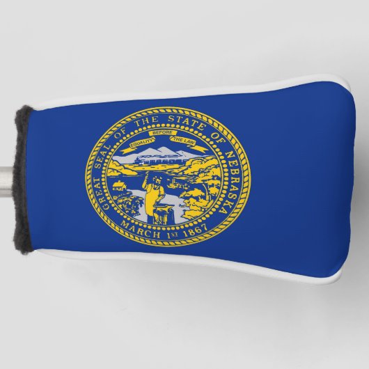 Golf Putter Hoesje met vlag van Nebraska, Verenigd Golfheadcover (Voorkant)