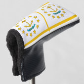 Golf Putter Hoesje met vlag van Rhode Island, Vere Golfheadcover (3/4 voorkant)