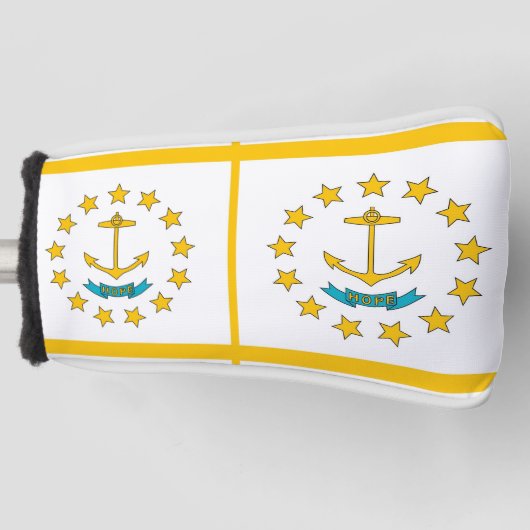 Golf Putter Hoesje met vlag van Rhode Island, Vere Golfheadcover (Voorkant)