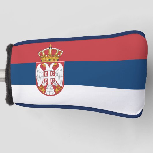 Golf Putter Hoesje met vlag van Servië Golfheadcover (Voorkant)