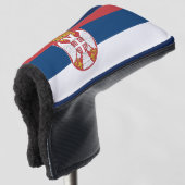 Golf Putter Hoesje met vlag van Servië Golfheadcover (3/4 voorkant)