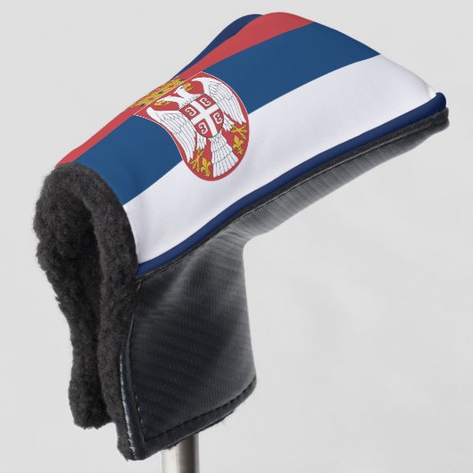 Golf Putter Hoesje met vlag van Servië Golfheadcover (3/4 voorkant)
