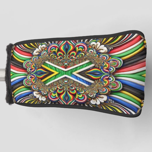 Golf Putter Hoesje met Zuid-Afrikaanse kleuren Des Golfheadcover (Voorkant)