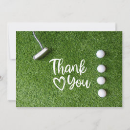 Golf putter op groen gras Bedankt