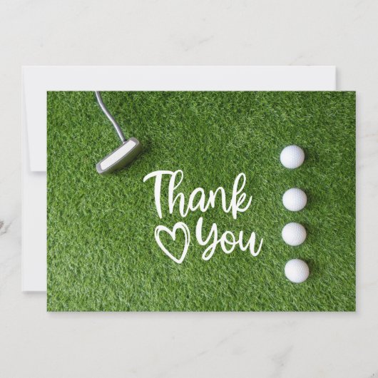 Golf putter op groen gras Bedankt (Voorkant)
