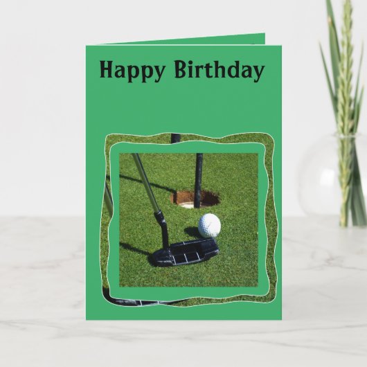 Golf Putter Ready to Par, Birthday Kaart (Voorkant)