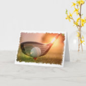 Golf Putter Wenskaart Kaart (Gele Bloem)