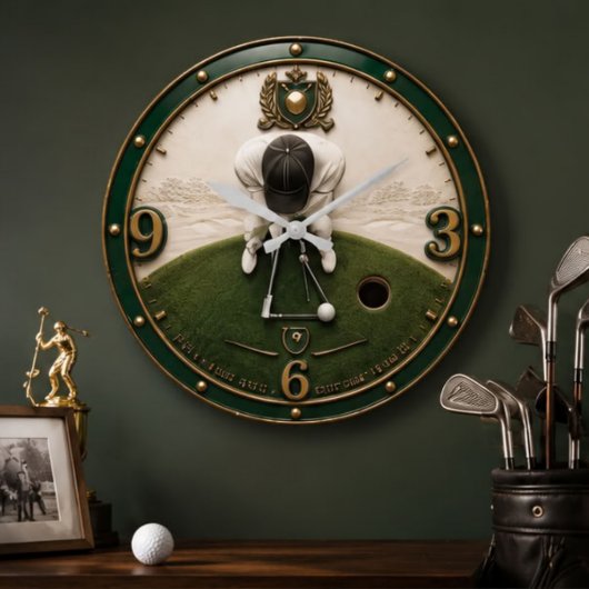 Golf Putting Golfer Gift Grote Klok