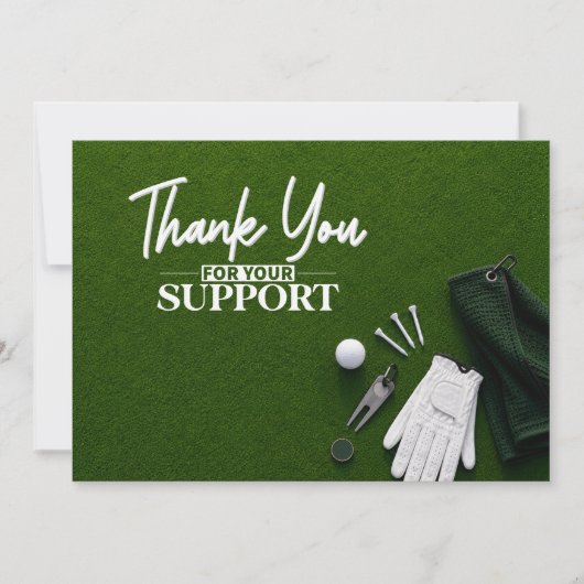 Golf Putting Green Flat Lay Bedankkaart (Voorkant)