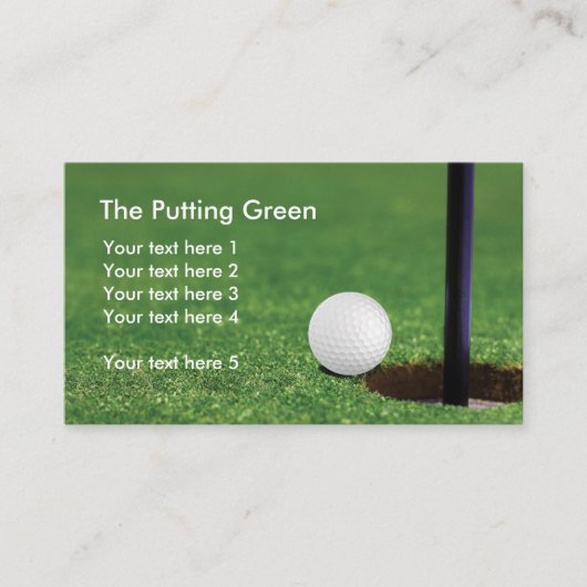 Golf Putting Green Golfbal Visitekaartje (Voorkant)