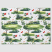 Golf putting green met rode vlag tissuepapier (Voorkant)