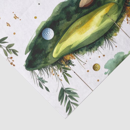 Golf Putting Green met rode vlag Tissuepapier (Detail)