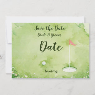 Golf putting green watercolor kaart