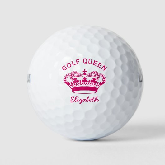 Golf Queen Hot Pink Kroon Golfballen (Voorkant)