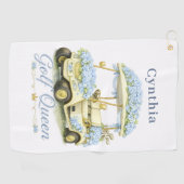Golf Queen Hydrangea Persoonlijke Naam Golf Handdo Golfhanddoek (Horizontaal)