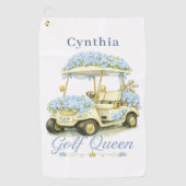 Golf Queen Hydrangea Persoonlijke Naam Golf Handdo Golfhanddoek (Voorkant)