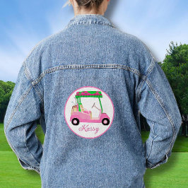 Golf Queen Roze Winkelwagen Naam Denim Jacket