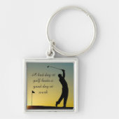 Golf Quote Golfer op Sunset Sleutelhanger (Voorkant)