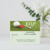 Golf R.S.V.P huwelijksuitnodiging met golfbal Briefkaart (Staand voorkant)