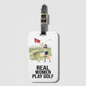 Golf Real Vrouwen Spelen Golf Bagagelabel (Voorkant (verticaal))
