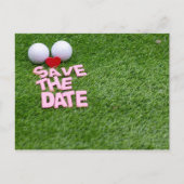 Golf redt de date met golfbal en hart uitnodiging briefkaart (Voorkant)