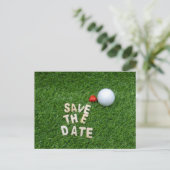 Golf redt de date met golfbal met Kaart (Staand voorkant)