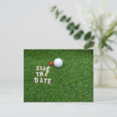 Golf redt de date met golfbal met Kaart (Staand voorkant)