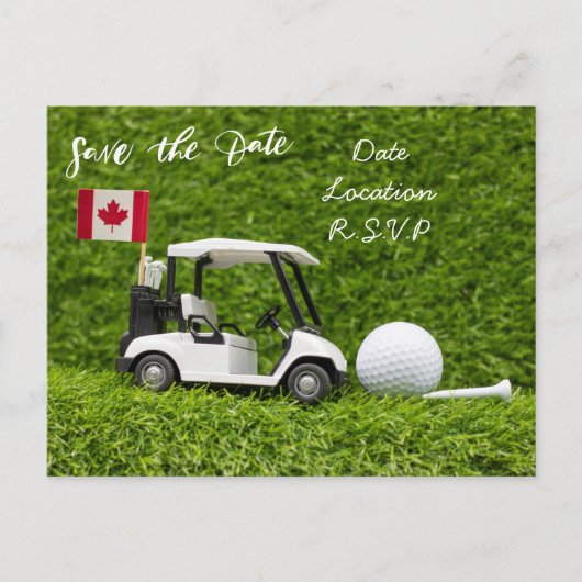 Golf redt de datum met de vlag van Canada voor een Briefkaart (Voorkant)
