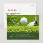 Golf redt de datum met golfbal en club briefkaart (Voorkant / Achterkant)
