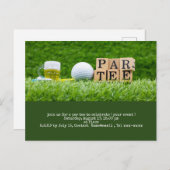 Golf redt de datum met golfbal en t-shirt briefkaart (Voorkant / Achterkant)