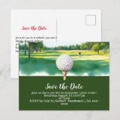 Golf redt de datum met golfbal op groen gras briefkaart (Voorkant / Achterkant)