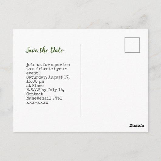 Golf redt de datum met golfbal voor een roze vrouw briefkaart (Achterkant)