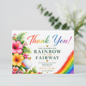 Golf Regenboog op de Fairway Pride Golf Viering Bedankkaart (Staand voorkant)
