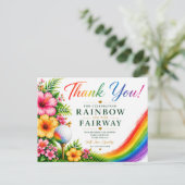 Golf Regenboog op de Fairway Pride Golf Viering Briefkaart (Staand voorkant)