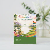 Golf Regenboog op de Fairway Pride Golf Viering Briefkaart (Staand voorkant)