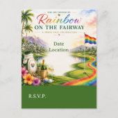 Golf Regenboog op de Fairway Pride Golf Viering Briefkaart (Voorkant)