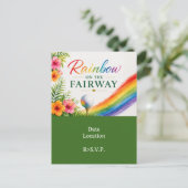 Golf Regenboog op de Fairway Pride Golf Viering Briefkaart (Staand voorkant)