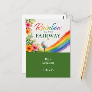 Golf Regenboog op de Fairway Pride Golf Viering Briefkaart