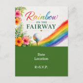 Golf Regenboog op de Fairway Pride Golf Viering Briefkaart (Voorkant)