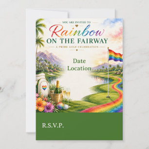 Golf Regenboog op de Fairway Pride Golf Viering Kaart