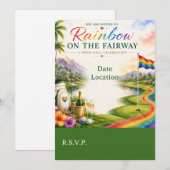Golf Regenboog op de Fairway Pride Golf Viering Kaart (Voorkant / Achterkant)