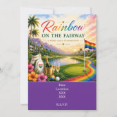 Golf Regenboog op de Fairway Pride Golf Viering Kaart (Voorkant)